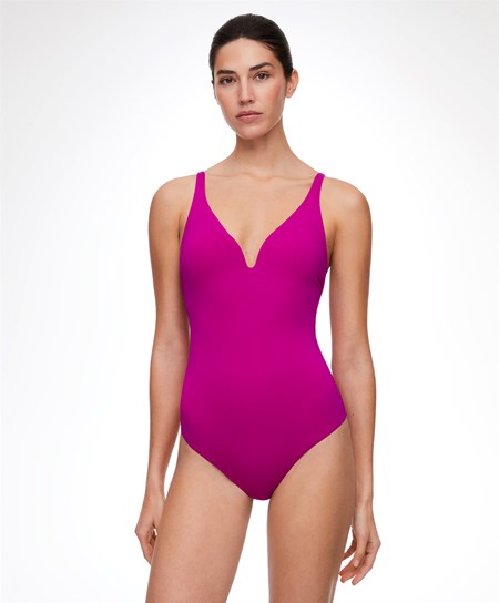 Oysho Sweetheart Neckline Swimsuit Bougainvillea | 329615-GHT