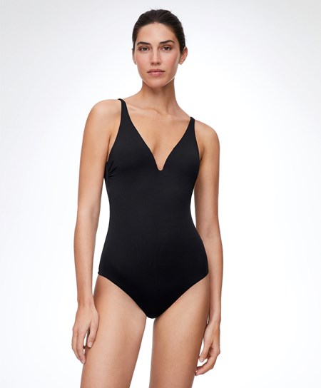 Oysho Sweetheart Neckline Swimsuit Černé | 914732-KWO