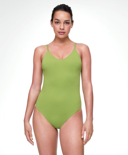 Oysho Triangle Swimsuit Zelene | 457901-PWR